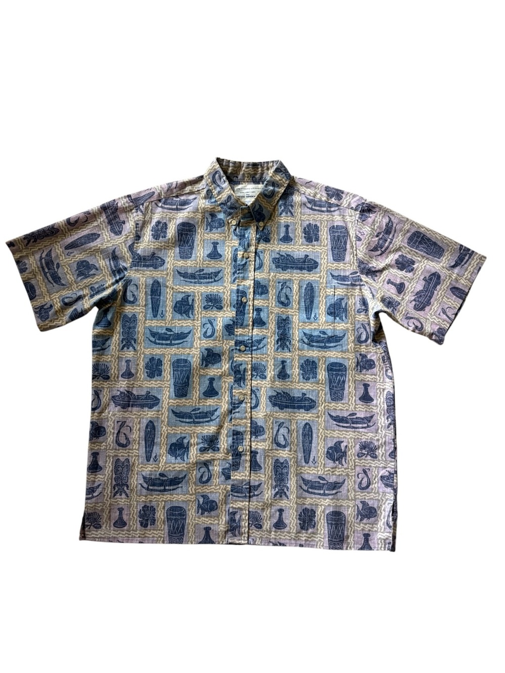 Vintage 90s Reyn Spooner Dietrich Varez Short Sleeve Hawaiian Aloha Shirt Purple